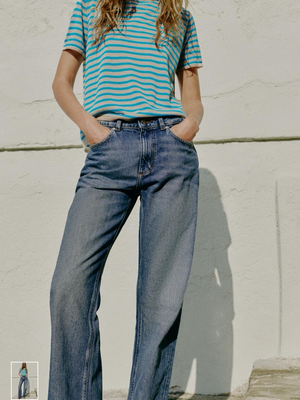 Zara Mid-Blue Straight Leg Jeans